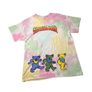 Grateful Dead Tie Dye Dancing Bears T-Shirt Pastel Multicolor Mens Size ML